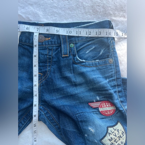 True Religion Boyfriend Patch Low Rise Jeans Size 24 - Picture 6 of 10